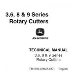 John Deere 3, 6, 8 and 9 Series Rotary Cutters Repair Technical Manual
